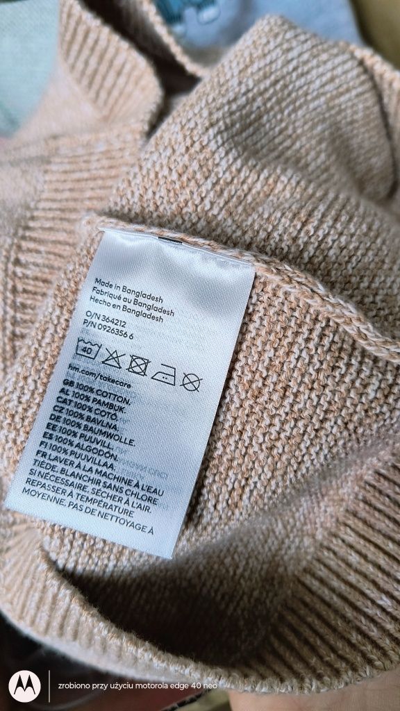 110-116 H&M sweterek bawełniany