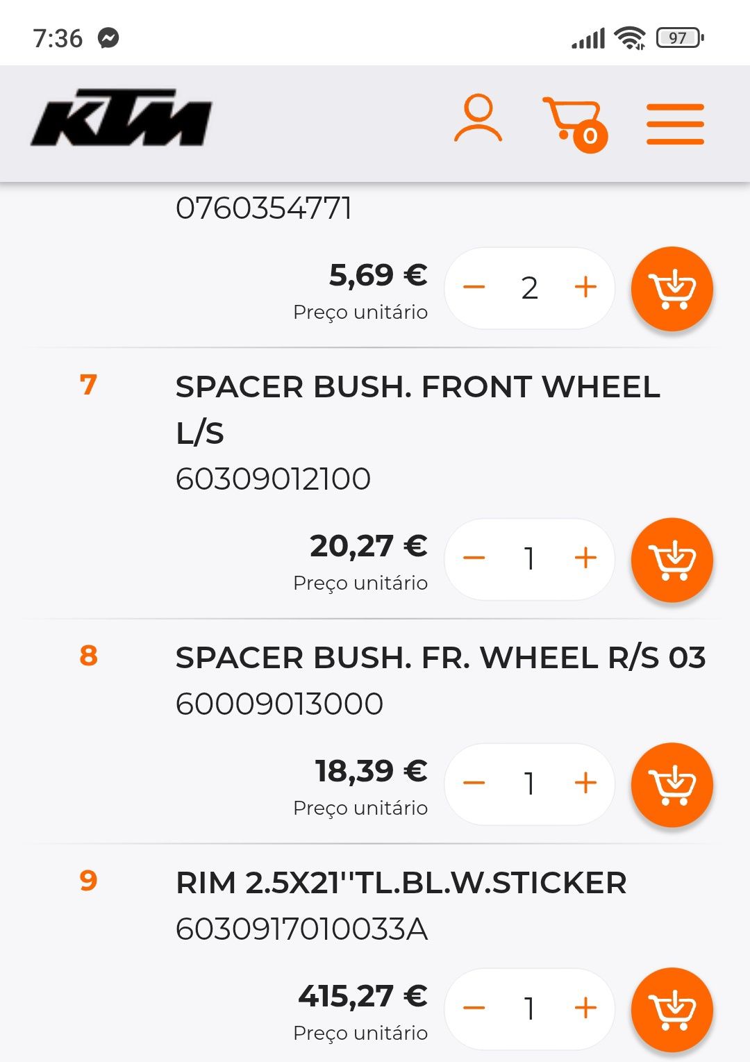 Aro Akront frente 21 KTM