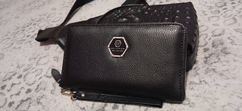 Мужской кожаный клатч Philipp Plein Филипп Плейн