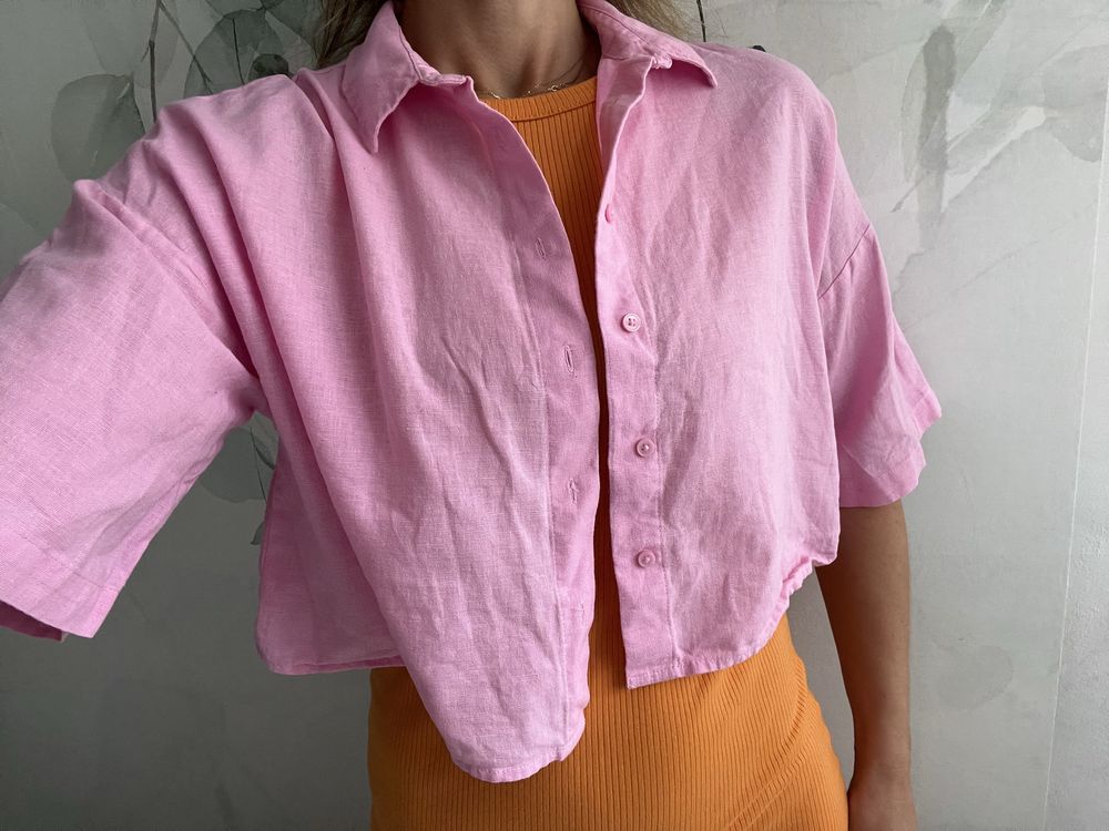 Koszula oversize szeroka l lato wakacje bawelna len