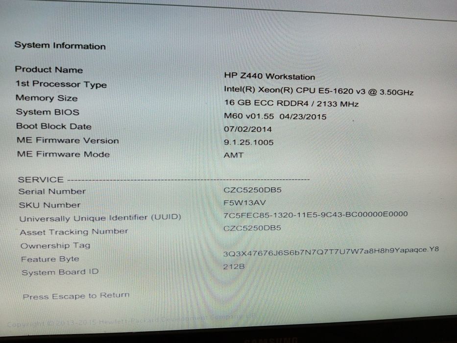HP Workstation Z440 XEON E5