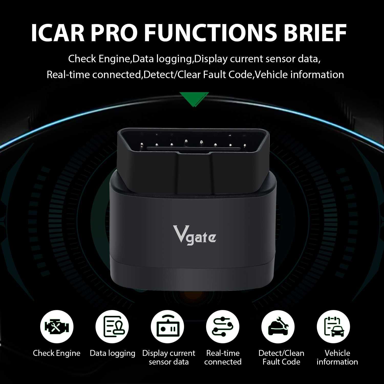 Czytnik błędów OBD Vgate iCar Pro 2S Bluetooth 5.2 Interfejs