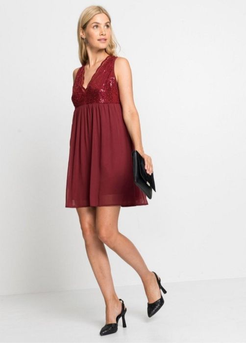 Wyprzedaż sukienka 42 44 cekiny wesele świadkowa druhna komunia lato s