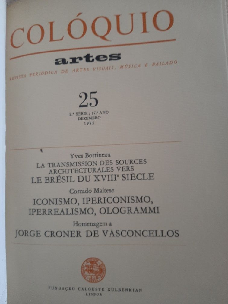 Revistas Colóquio das Artes, FCG