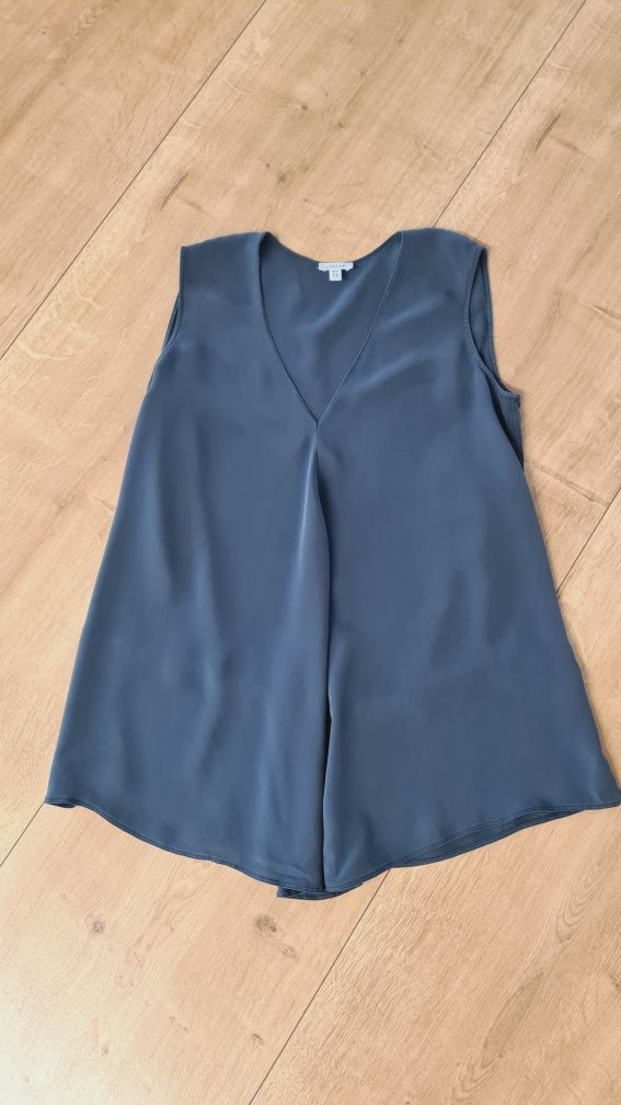 Bluzka koszulowa, Top 100% Silk Jedwab. Butelkowa zieleń. Rozmiar 38 M