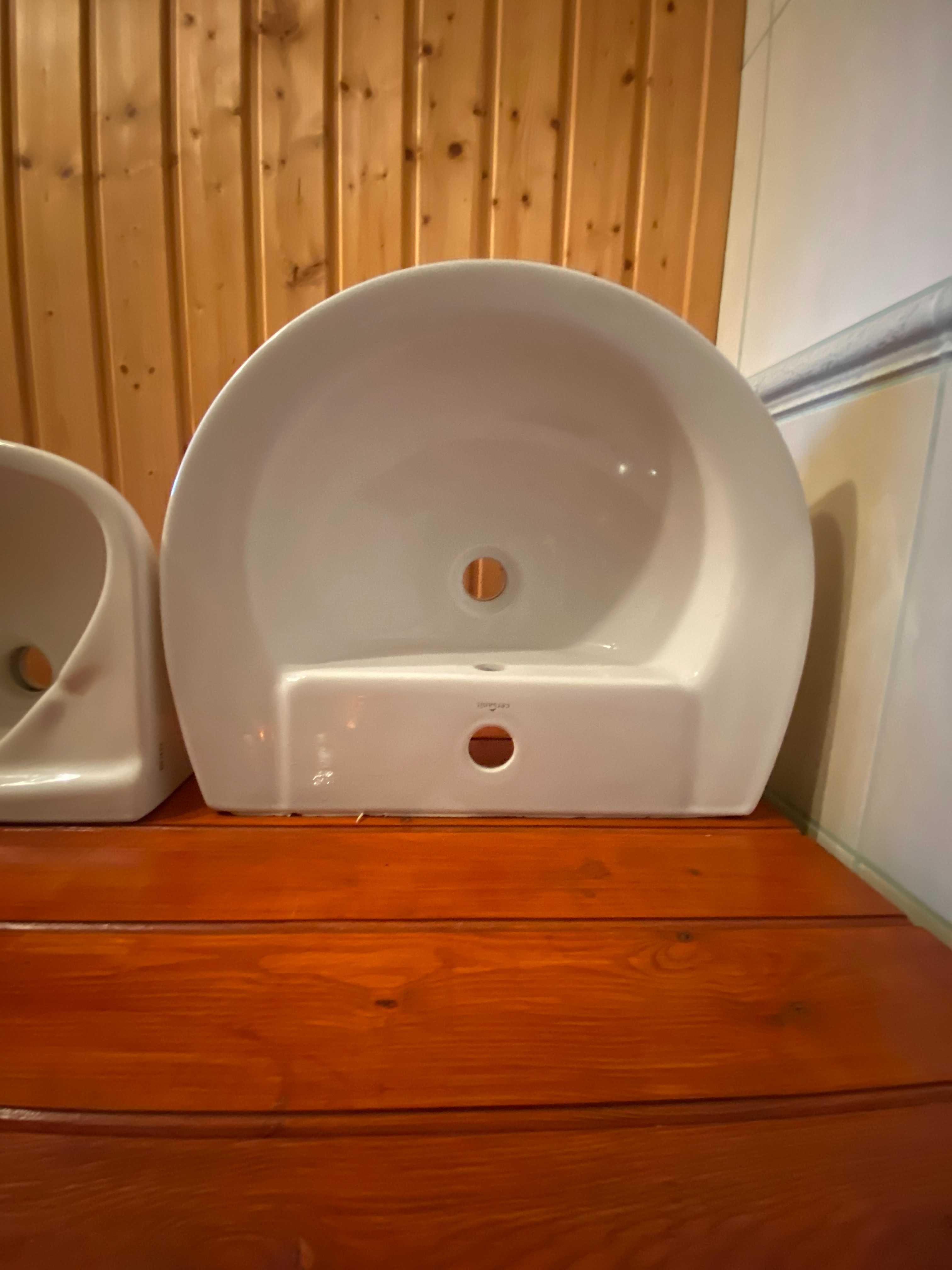 Umywalka łazienkowa, duża 50 cm Cersanit, biała porcelana