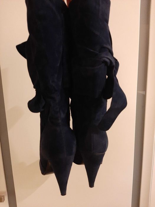 Kozaki zamszowe granatowe