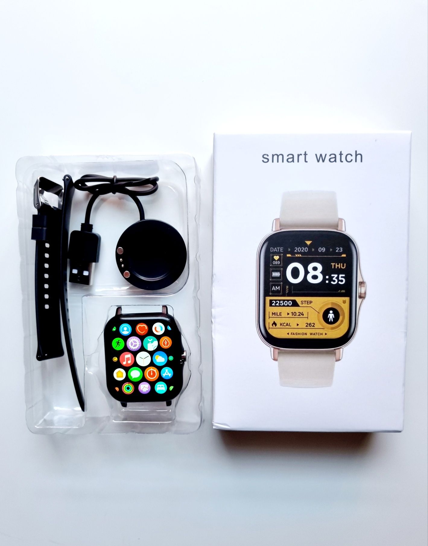 Smartwatch ZESTAW z ładowarką