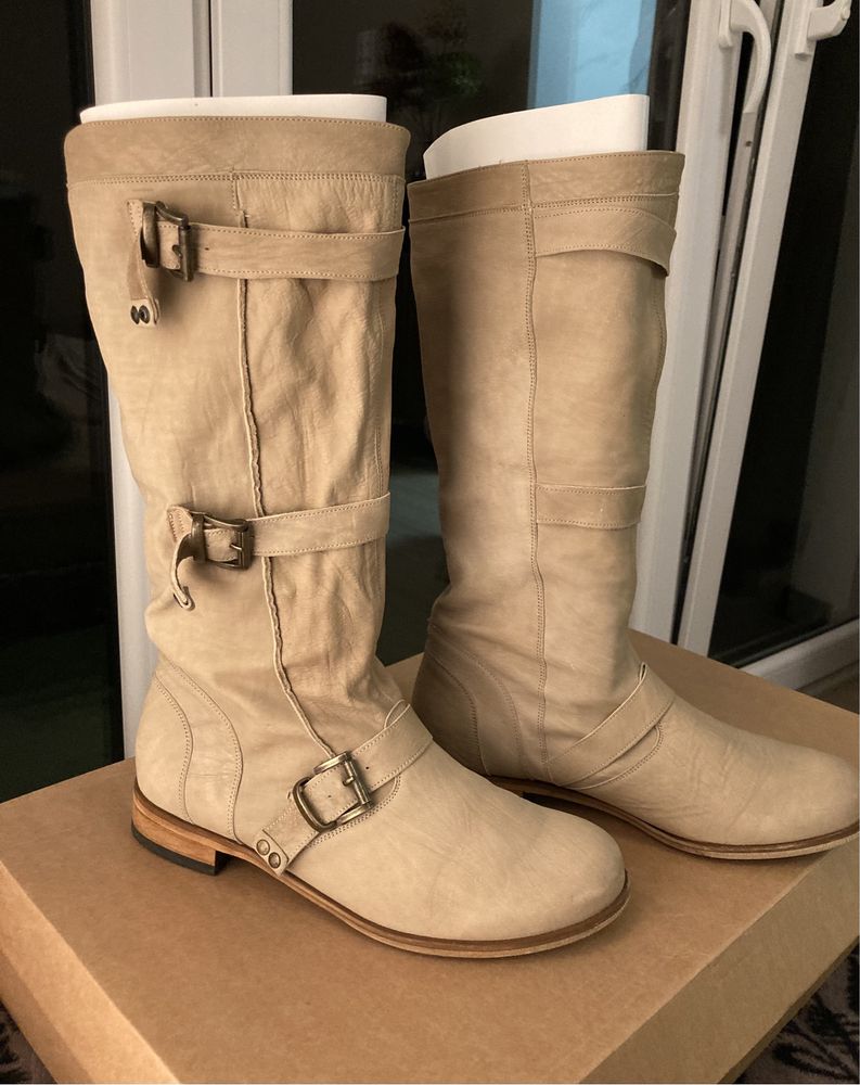 Buty skórzane typu „biker boots” rozm 37, Badura