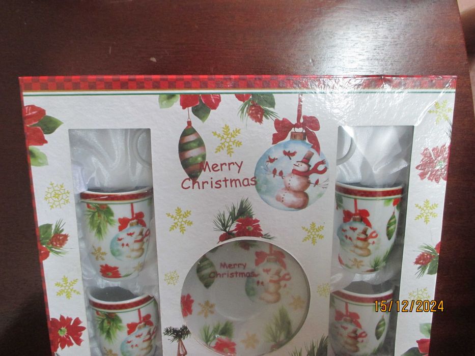 Conjunto de 6 chávenas de café alusivas ao Natal