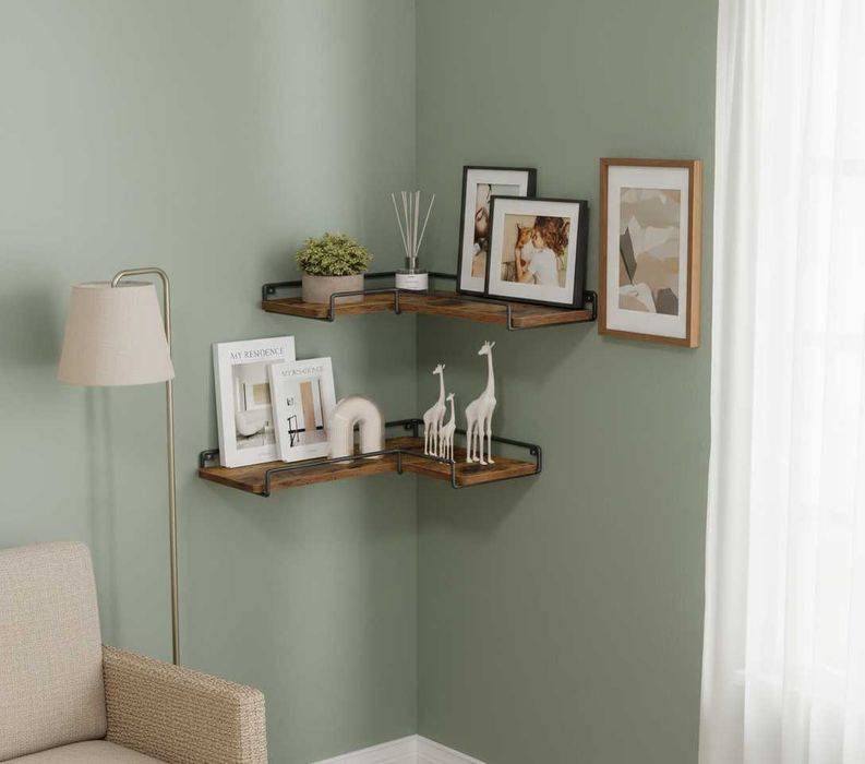 Półki Narożne Wiszące Zestaw 2 LOFT Vintage Ścienne 29x40 NOWE PREMIUM