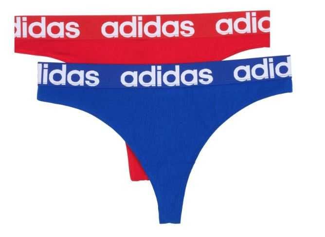adidas Active bawełniane stringi 2-Pack czerwone / niebieskie  XXL