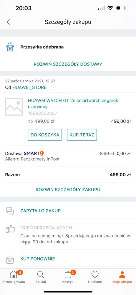 zegarek Huawei na sprzedaz