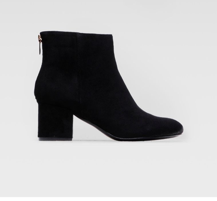 Botki zamszowe wiosenne złote zamki 37