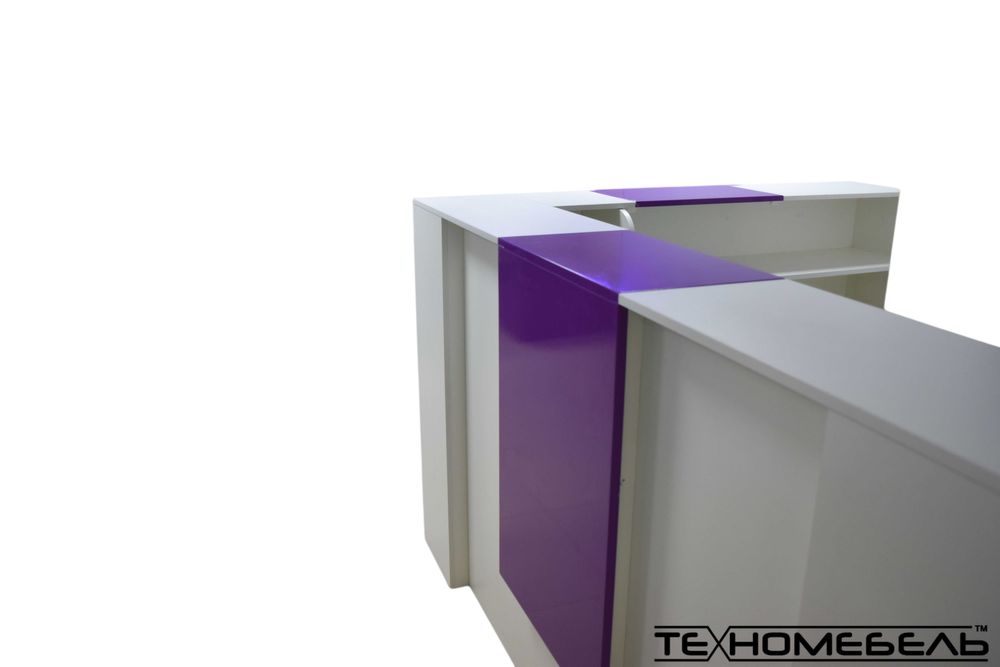 Ресепшн ТЕХНОмебель угловой бело-фиолетовый