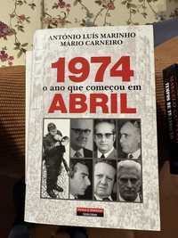 livro António Luís marinho e Mário Carneiro - 1974 - o ano que começou em abril.