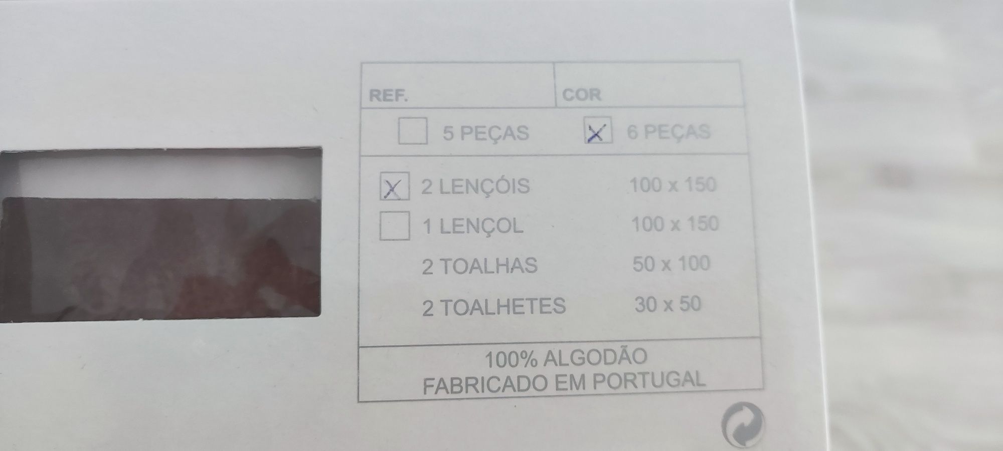Conjunto de 6 toalhas algodão WC NOVO
