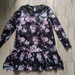 Mohito, sukienka oversize, czarna w kwiaty, r. M