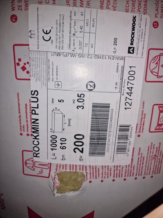 Wełna Rockwool Rockmin Plus 200 mm