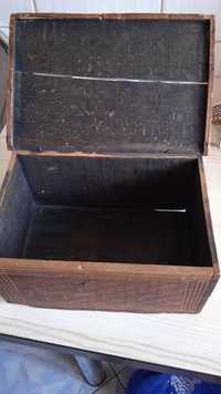 drewniana szkatułka PRL