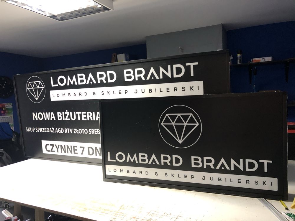 Kaseton reklama świetlna LED 300x75cm szyld plafon reklamowy dibond