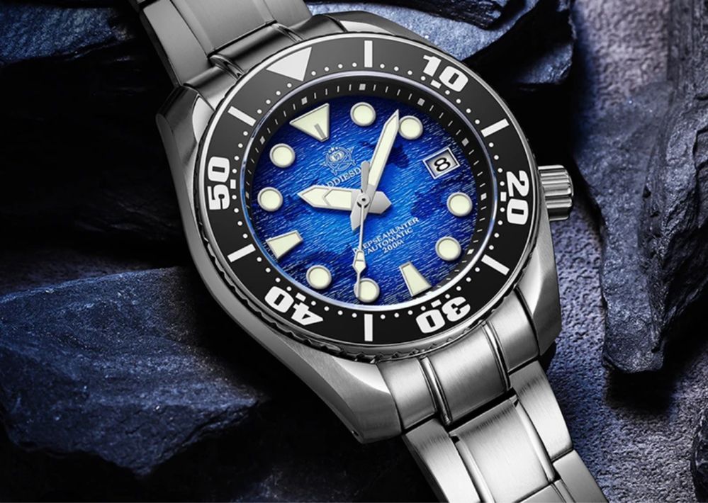 Zegarek automatyczny Addiesdive Deepsea Hunter 200m, nurek manta ray