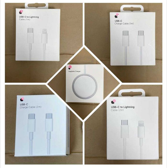 кабелі USB-C/Lightning/MagSafe для зарядки Iphone/airpods/Ipad