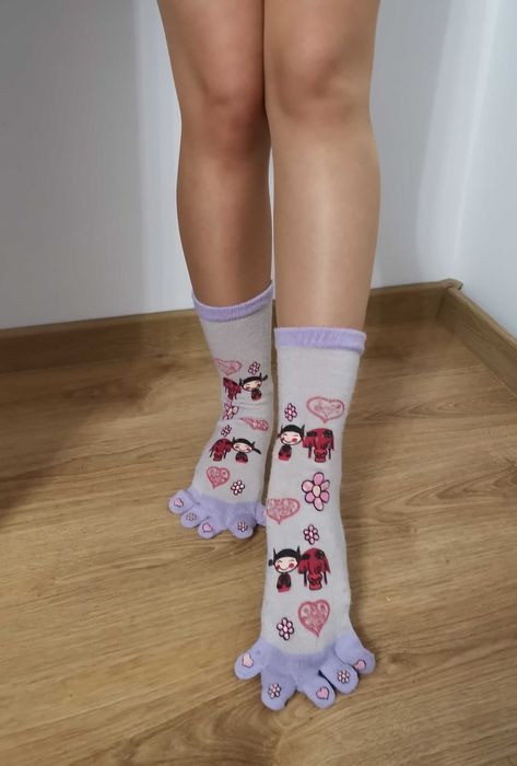 Skarpetki z palcami kolorowe kobiece damskie dziewczęce UŻYWANE