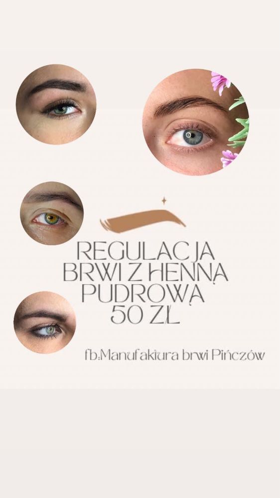 Henna pudrowa brwi z geometrią Pińczów