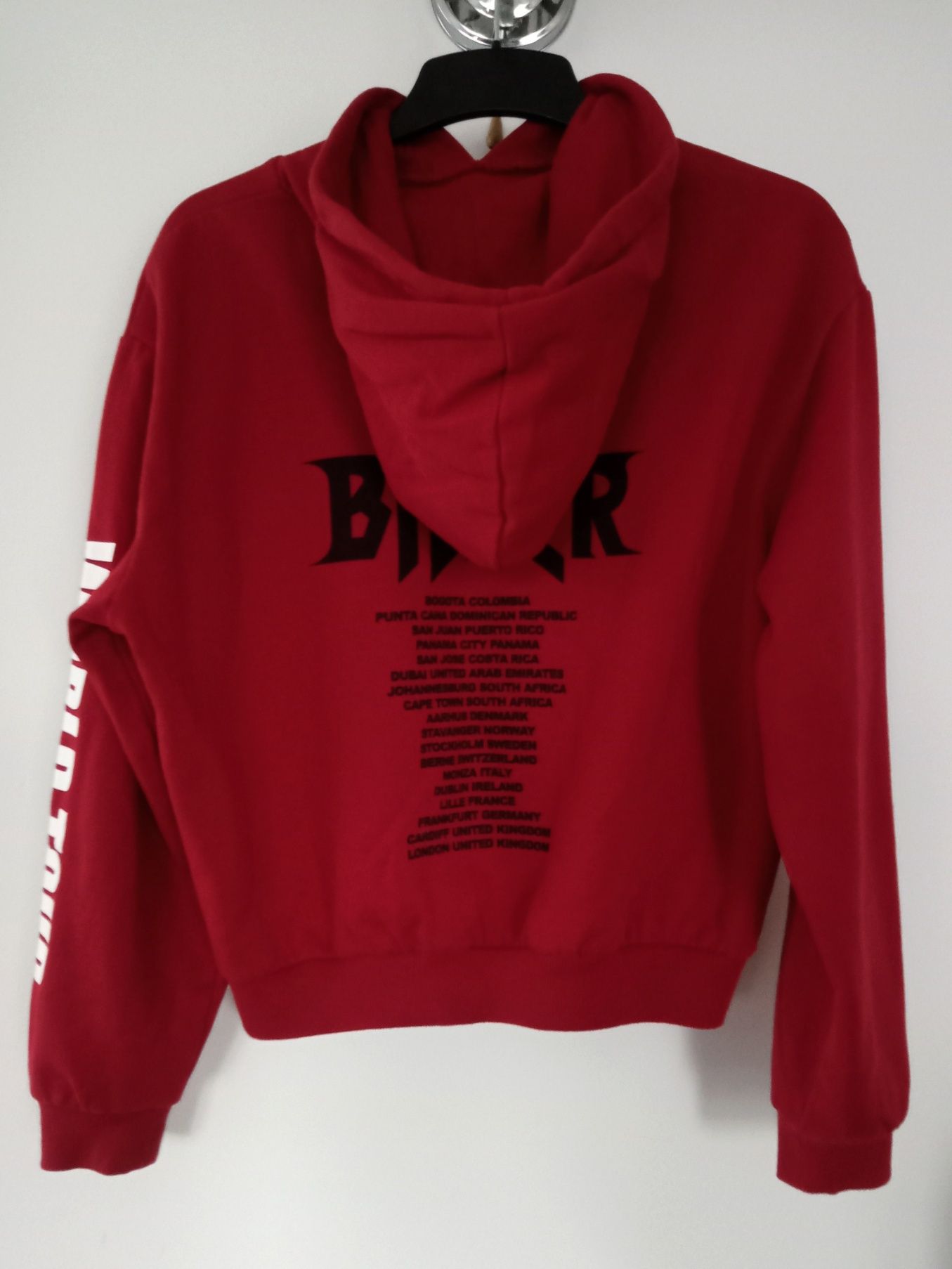 Czerwona bluza Justin Bieber „Purpose World Tour" 2018