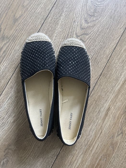 Espadryle ze srebrnymi cekinami