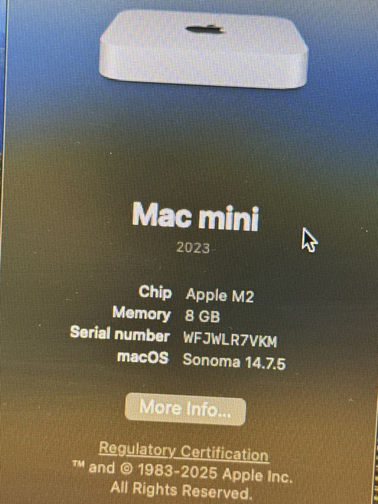 Mac Mini 2023 M2 256