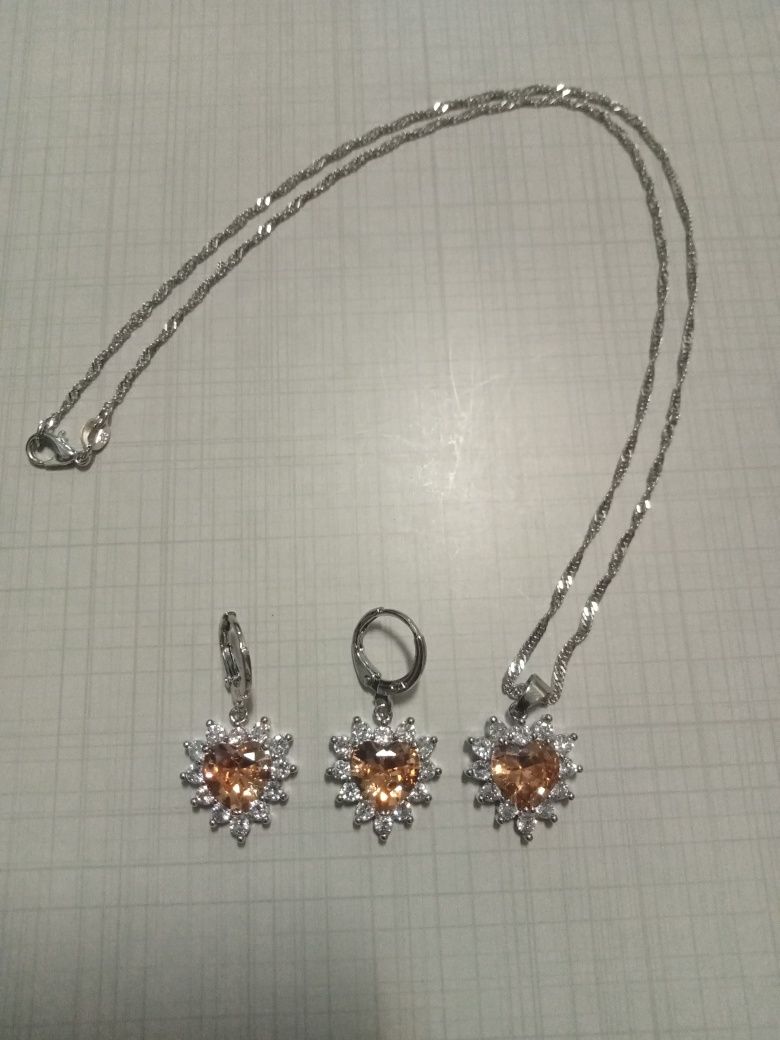 Conjunto de fio + brincos de Prata de Lei 925, vários modelos