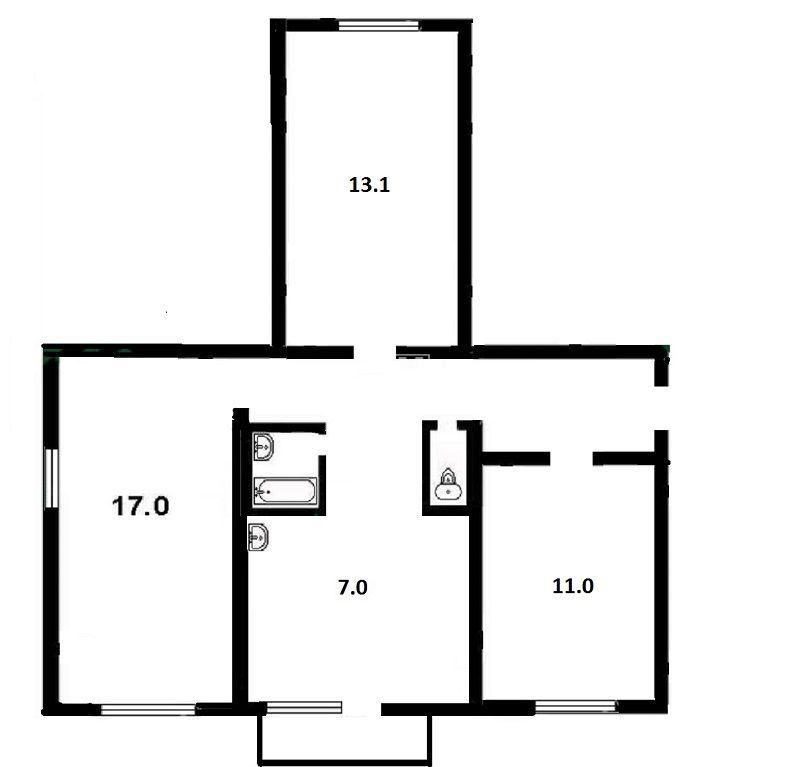 Продам 3-к квартиру 65.7м2. ул. Краковская, 5. 105000 $