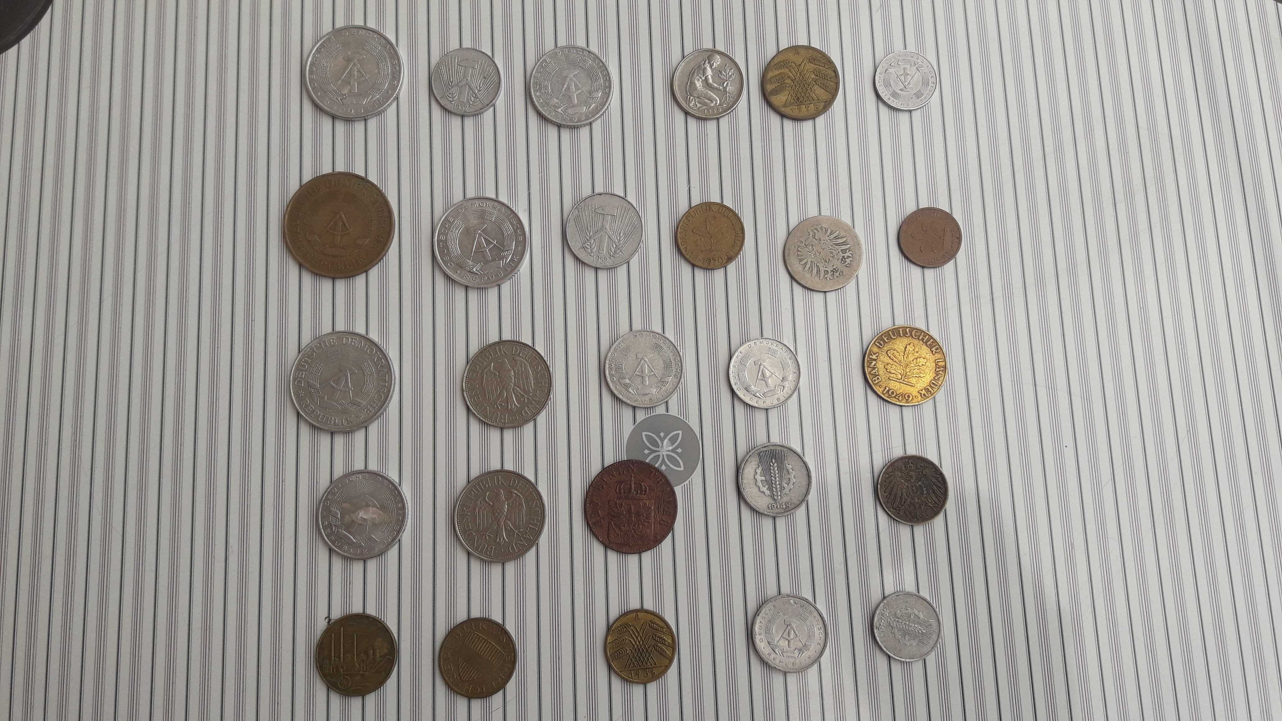 Zestaw monet fenigów/pfennig/marki