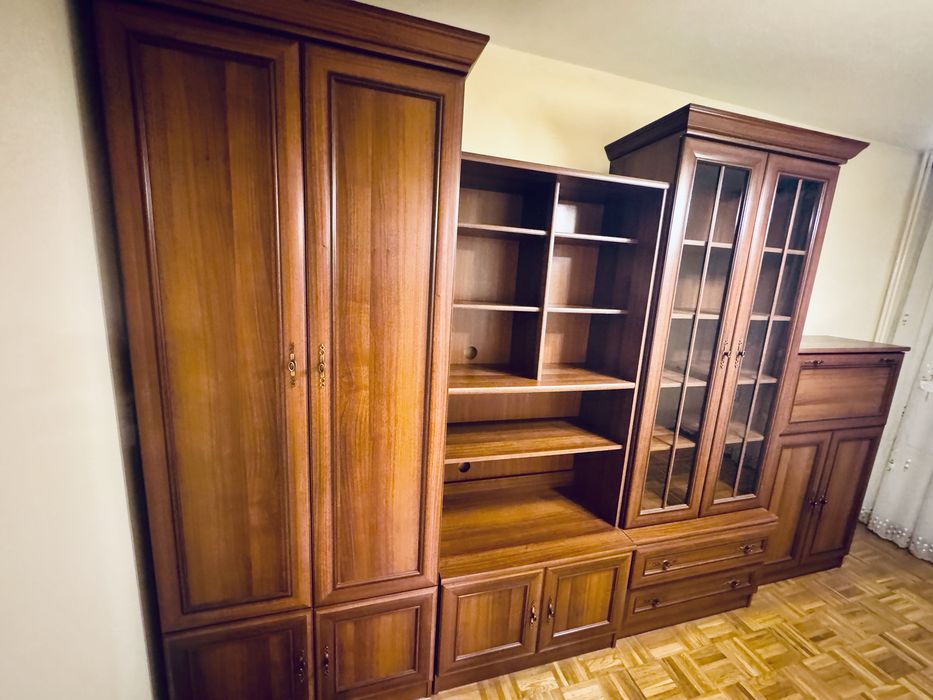 Meble - regał do salonu - meblościanka: witryna i szafa