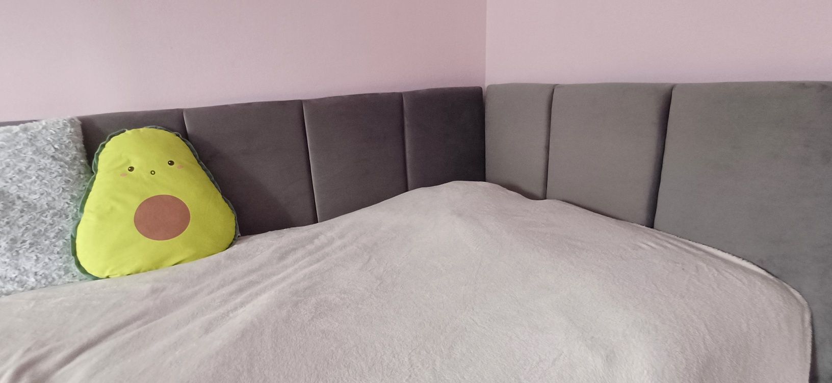 Łóżko tapczan bez materaca 100x200 szare z pojemnikiem.