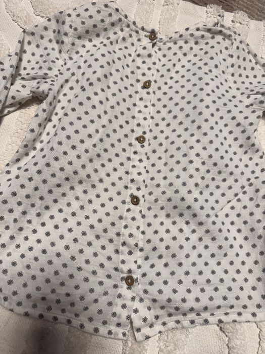 Koszula Newbie 116 biała kwiaty falbanka bluzka