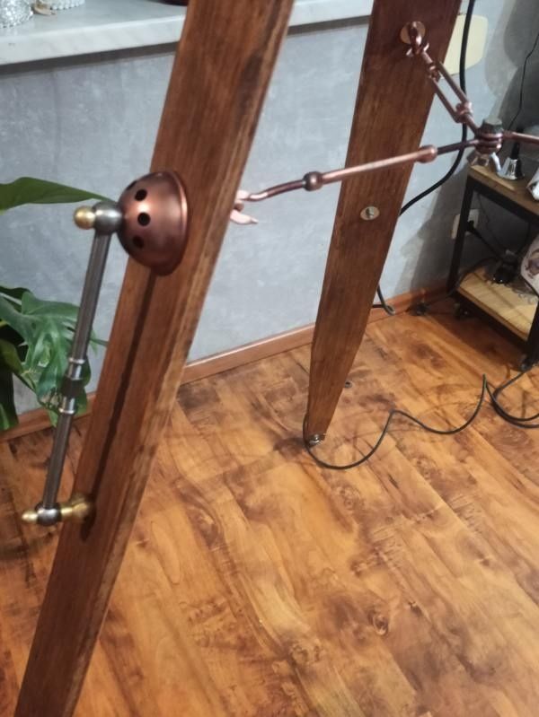 Lampa reflektor loft steampunk vintage na trójnogu vintage