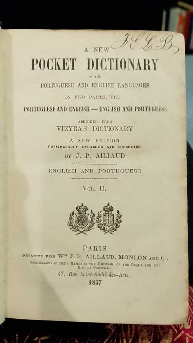 Vieyra Diccionário Portatil 1857