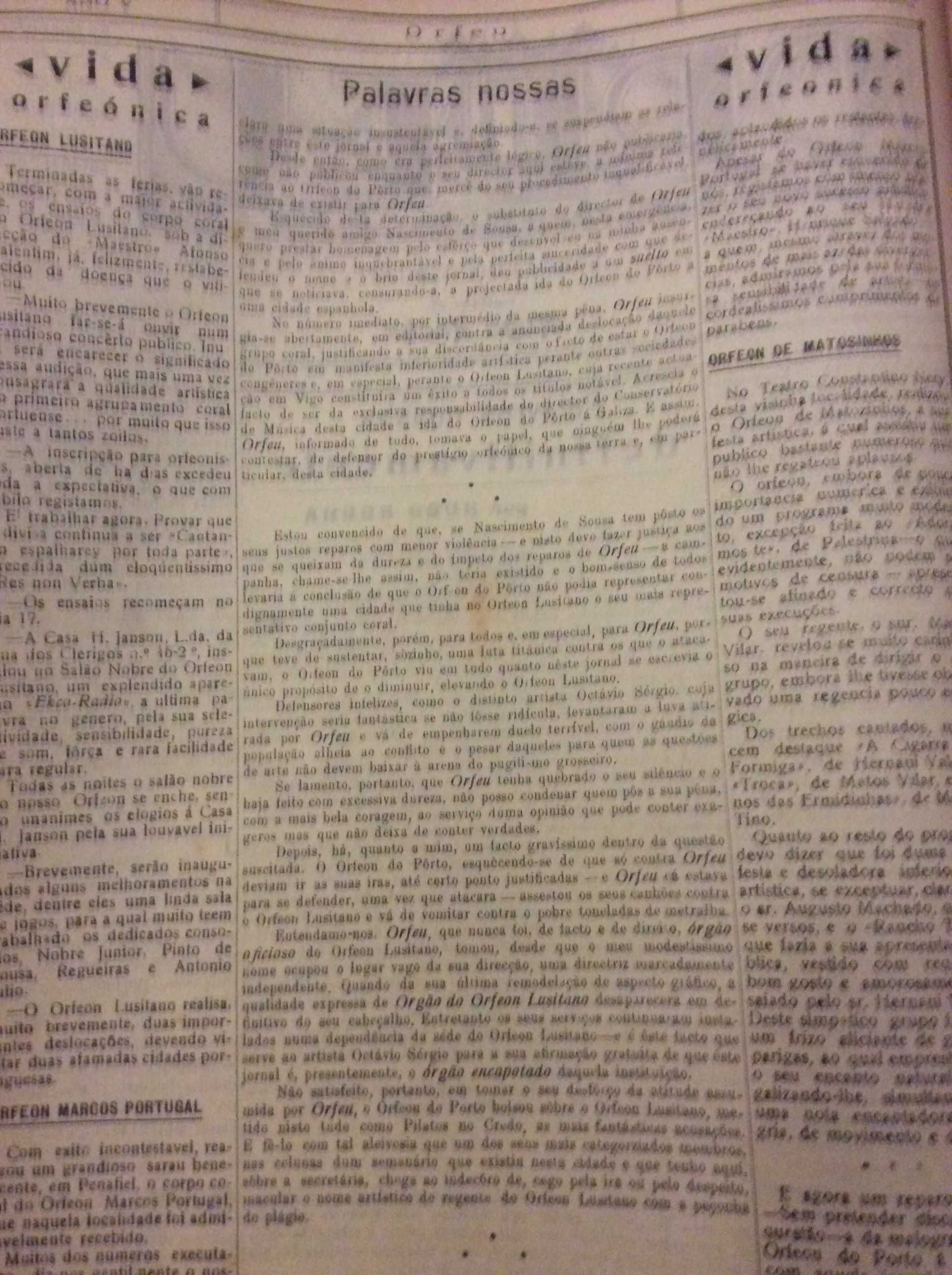 Orfeu. Jornal de arte. N.º 59, Pôrto 15 de Outubro de 1932