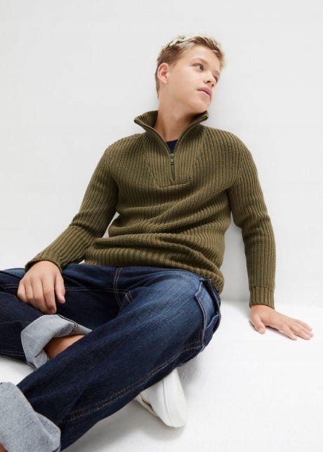 B.P.C sweter chłopięcy khaki ^176/182