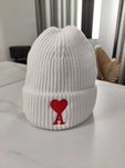 Шапка AMI Alexandre Mattiussi Ami de Coeur Patch Beanie White