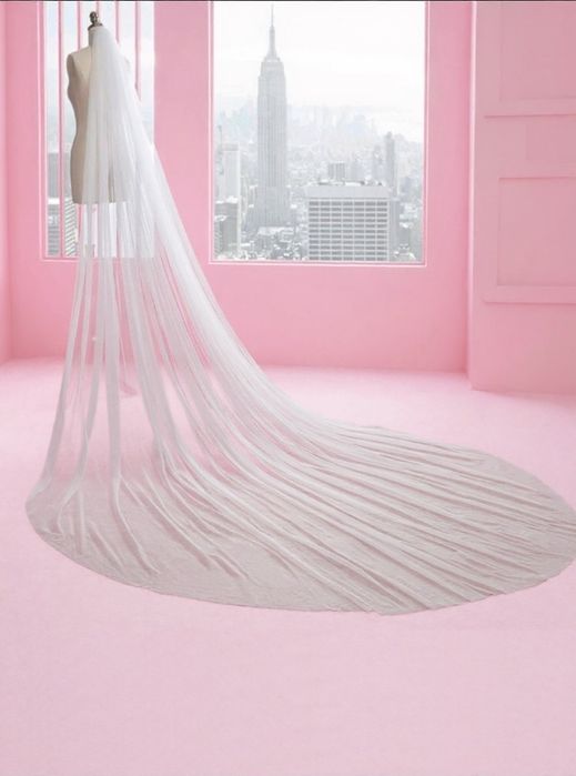 3-metrowy Welon Ślubny Ecru