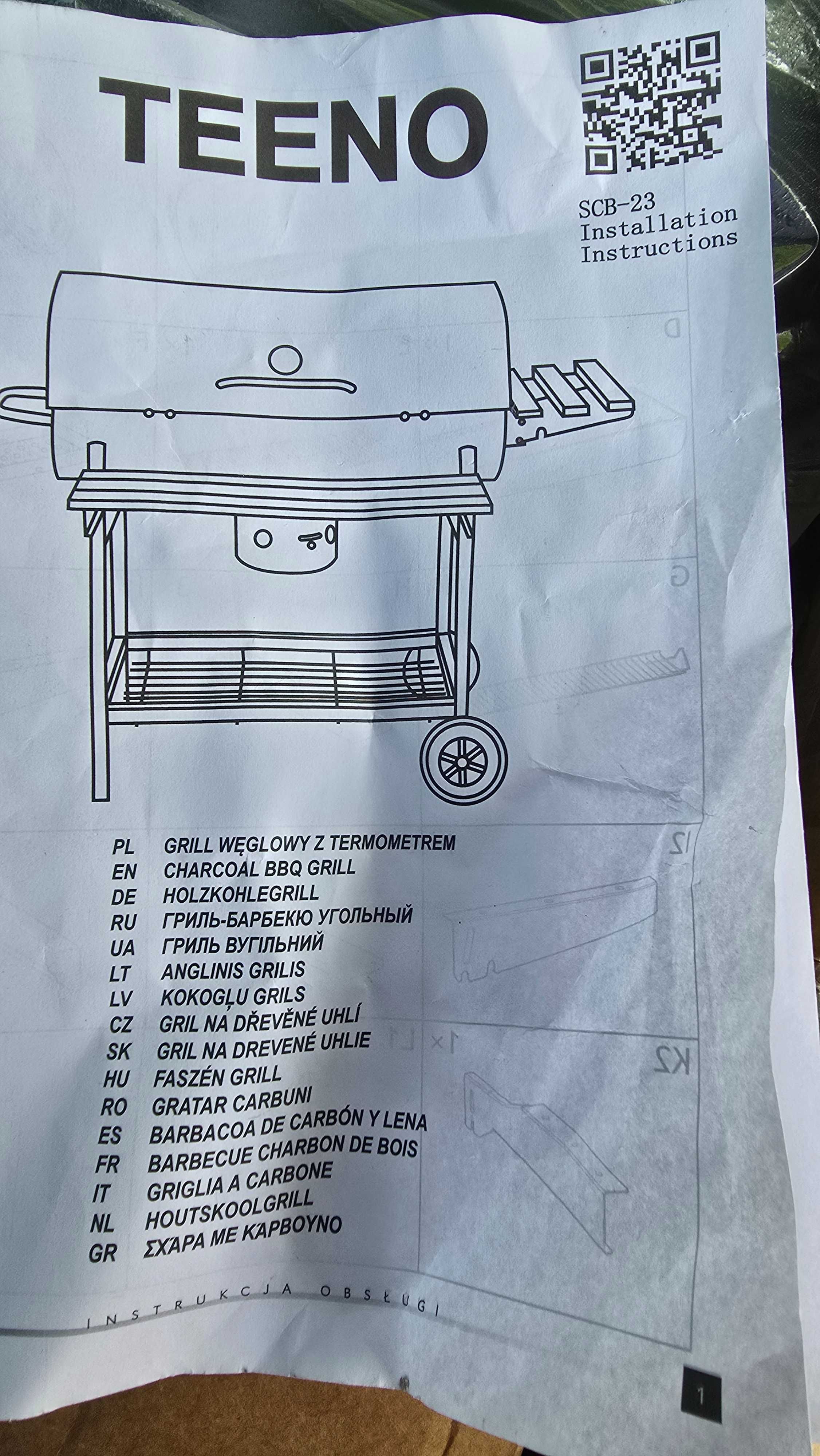 grill węglowy z klapą wędzarnia SCB 23
