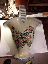 Koszyk pojemnik ręcznie malowany sygnowany ceramiczny porcelanowy
