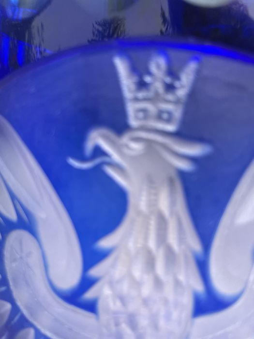 Kryształ kolorowy misternie rżnięty PRL