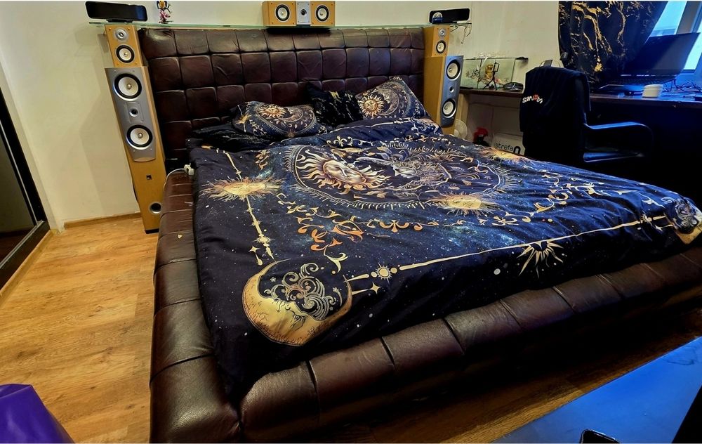 Lóżko sypialnianie 180x200 własnej roboty prawdziwa skóra