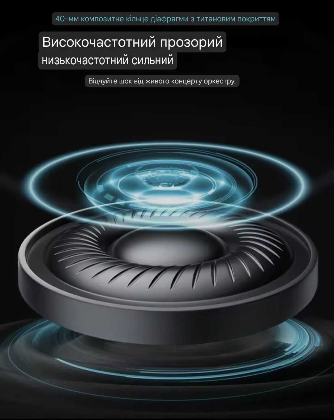 SoundPEATS Space Bluetooth 5.3 Бездротові з ANC ENC 40 мм Black
