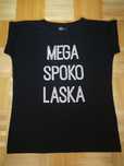 T-shirt koszulka czarna z nadrukiem MEGA SPOKO LASKA rozm L